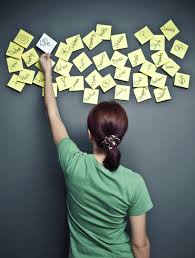 Girl with Post-It notes